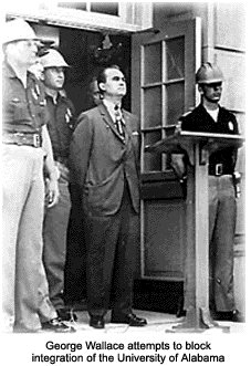 Image result for alabama gov. george wallace takes symbolic stand against racial integration